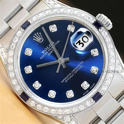 rolex dj sapphire|Rolex diamond and sapphire bezel.